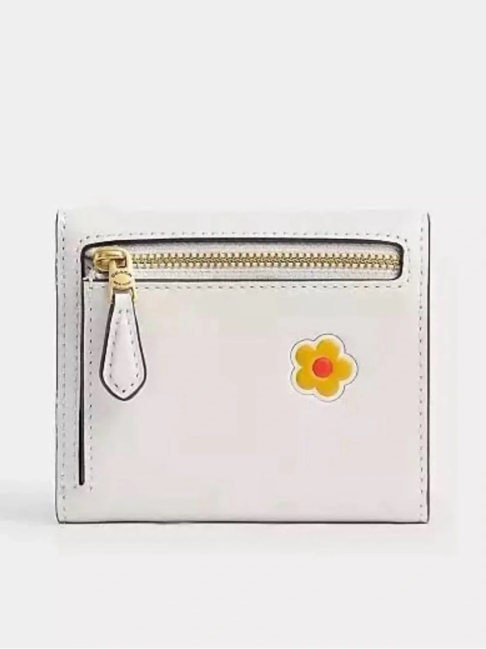 Coach Mila Small Flap Wallet in Sticker Print Brass/Chalk Multi Calf Leather NWT